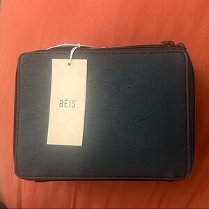 BEIS Black Cosmetic Bag with Sleek Design and Zipper Closure